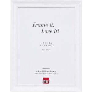 Cadre photo en bois profil 2420 blanc 21x29,7 cm vitre...