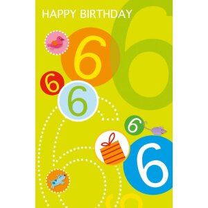 Carte à paillettes Carte danniversaire pour le 6e...