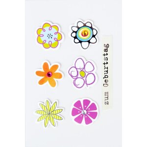 Artebene carte anniversaire-fleurs dété-3D