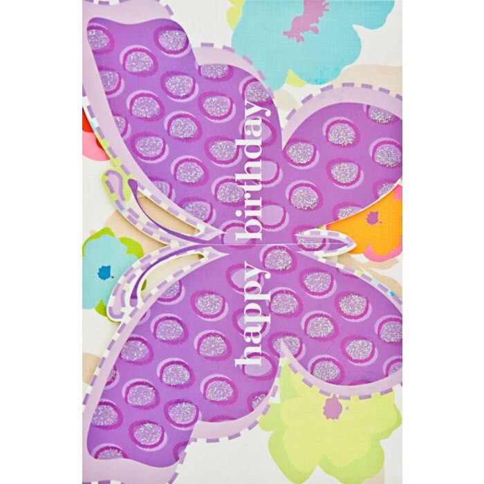 Artebene carte Anniversaire-papillon-paillettes