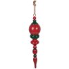 Décoration suspendue Noël Clayre & Eef Ø14x70 cm métal rouge-vert