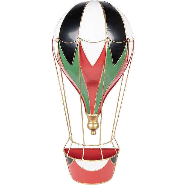 Ballon à air chaud Clayre & Eef rouge-blanc 26x14x62 cm