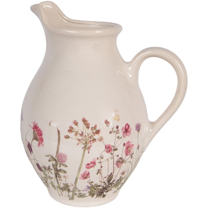 Pot décoratif Clayre & Eef beige rose 21x16x25 cm