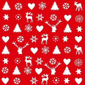 Serviettes en papier Symboles de Noël-rouge