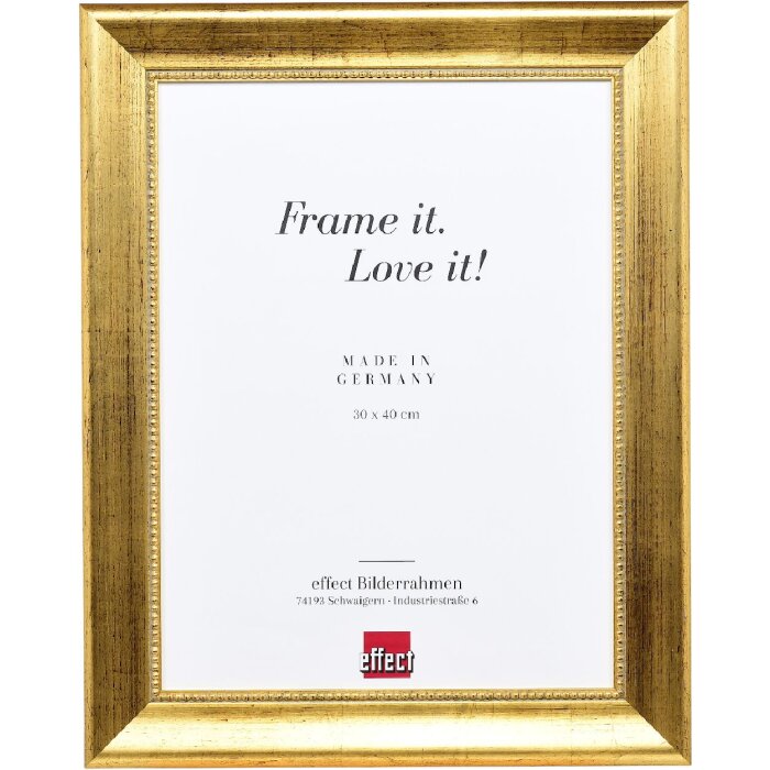 Cadre photo en bois profil 95 doré 70x70 cm avec verre musée