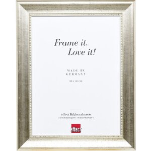 Cadre photo bois profil 95 argent 25x70 cm verre musée