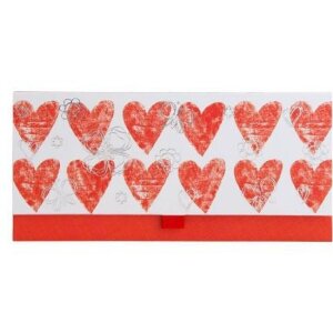Artebene enveloppe dargent cœurs-rouge-argenté