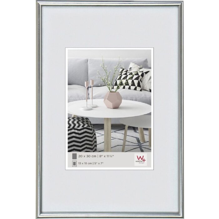 Cadre plastique Walther Galeria 40x60 argent