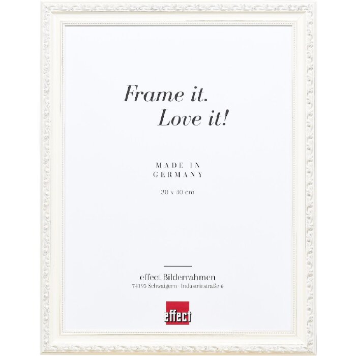 Cadre photo bois profil 37 blanc 10x10 cm verre artificiel