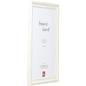 Cadre photo bois profil 37 blanc 10x10 cm verre artificiel