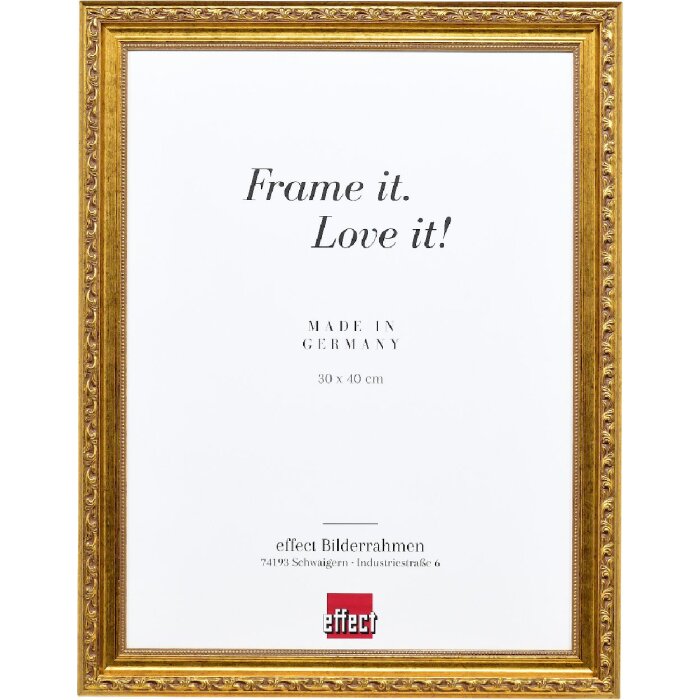 Cadre photo en bois baroque antikgold 10x10 cm verre artistique