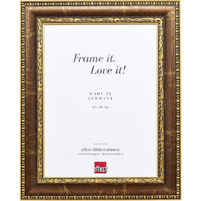 Cadre photo en bois profil 31, verre artistique 13x13 cm, marron