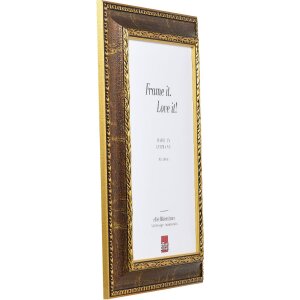 Cadre photo en bois Profil 31, verre artistique 7x10 cm, marron