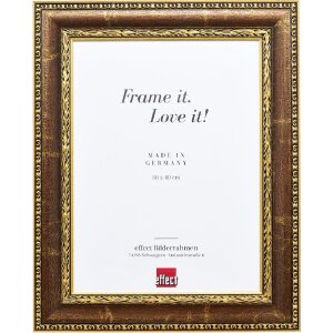 Cadre photo bois baroque profil 31 antireflex 61x91,5 cm marron