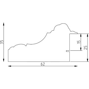 Cadre photo bois profil 31 verre antireflect 45x60 cm doré