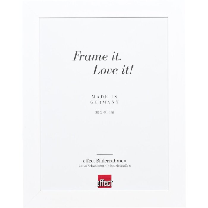 Cadre photo en bois Effect Holzrahmen Profil 30 blanc 61x91,5 cm avec verre anti-reflet