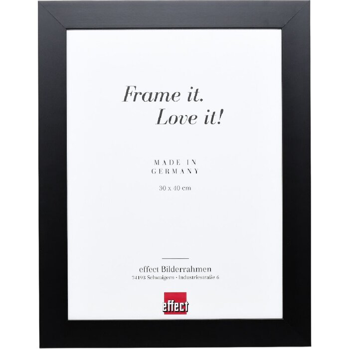 Cadre photo bois profil 30 noir 61x91,5 cm verre antireflet