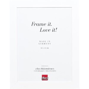 Cadre photo bois profil 30 blanc 50x75 cm verre antireflexe