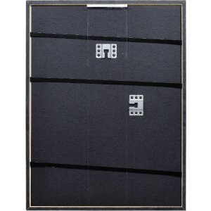 Cadre photo en bois effet argent 25x60 cm verre musée