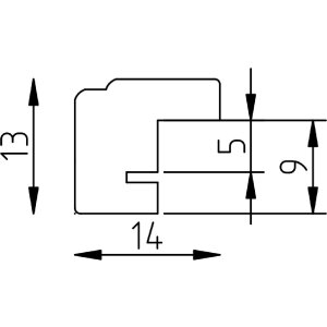 Cadre photo en bois effet argent 25x60 cm verre musée