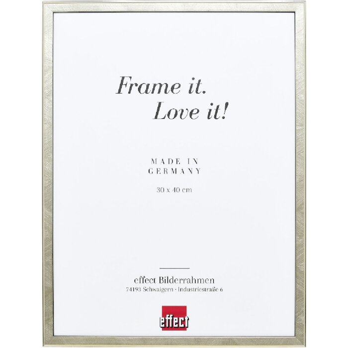 Cadre photo en bois profil 29 argent 25x50 cm verre normal