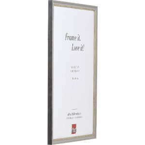 Cadre photo en bois profil 25 gris 25x50 cm verre musée