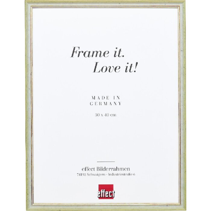 Cadre photo en bois effet profil 25 vert 25x50 cm verre musée