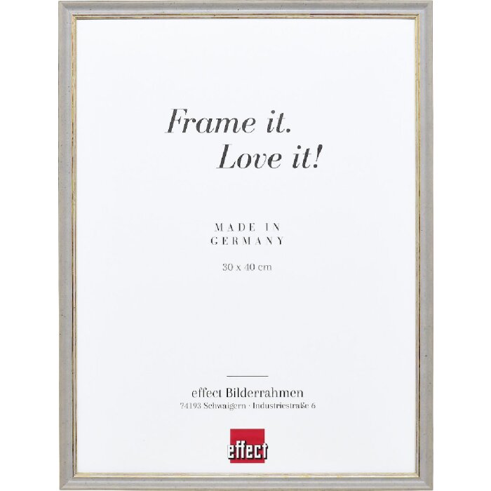 Cadre photo bois shabby chic gris 25x50 cm avec verre acrylique