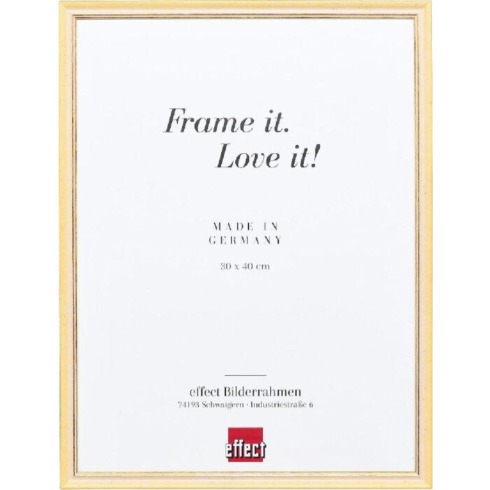 Cadre photo bois Profil 25 jaune 25x50 cm acrylique