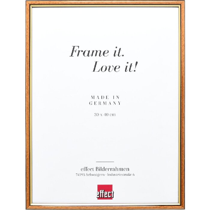 Cadre photo bois profil 23 miel 25x50 cm acrylglas