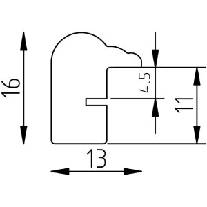 Cadre photo bois profil 23 miel 25x50 cm acrylglas