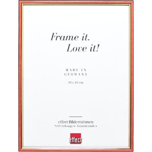 Cadre photo bois profil 23 rouge 25x50 cm avec verre...