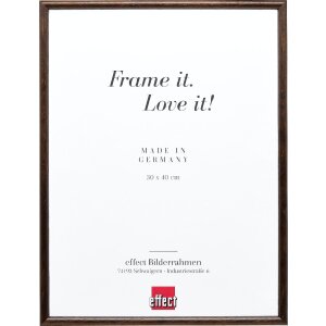 Cadre photo bois profil 20 brun foncé 25x50 cm verre artistique