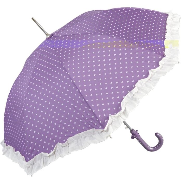 Parapluie RUBY petit violet avec des coeurs