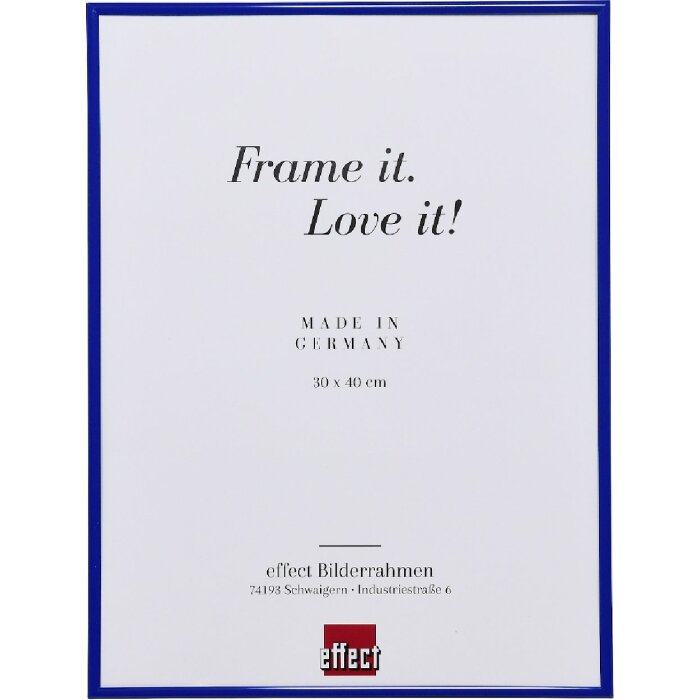 Cadre photo en plastique bleu effet Art 10x10 cm avec verre musée