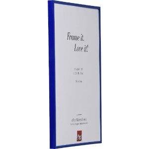 Cadre photo en plastique 20x25 cm bleu avec verre de sécurité