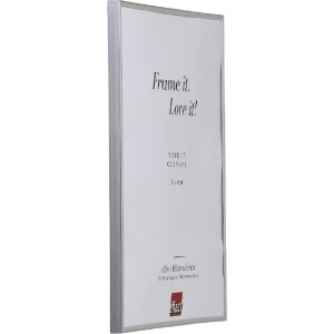 Cadre photo en plastique 13x13 cm argenté avec verre artistique