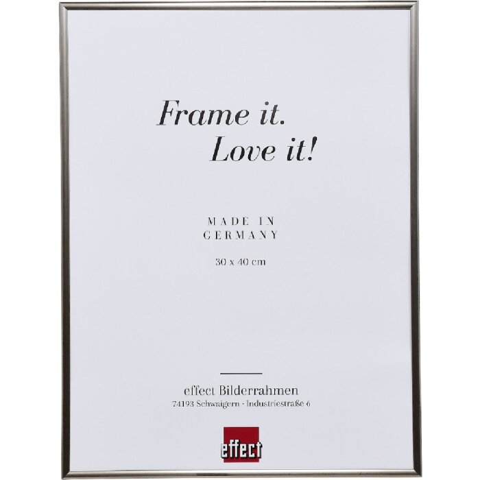 Cadre photo 10x10 cm en plastique platine avec verre antireflectif