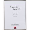 Cadre photo 10x10 cm en plastique platine avec verre antireflectif