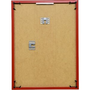 Cadre photo en plastique 10x10 cm rouge anti-reflet profil ART