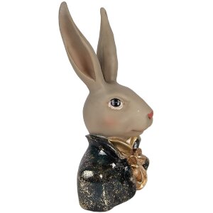 Statuette Lapin Clayre & Eef - Décoration Vintage avec Écharpe Dorée
