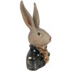 Statuette Lapin Clayre & Eef - Décoration Vintage avec Écharpe Dorée