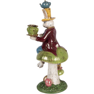 Support à bougies lapin décoratif printanier 20x16x41 cm