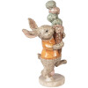 Clayre & Eef 6PR6034 Décoration Lapin avec glace beige orange 16x10x28 cm