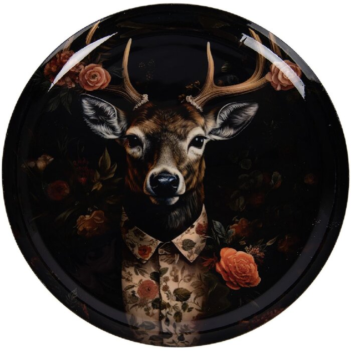 Clayre & Eef 66415 Coupelle décorative en fer noir-brun Ø 28x3 cm