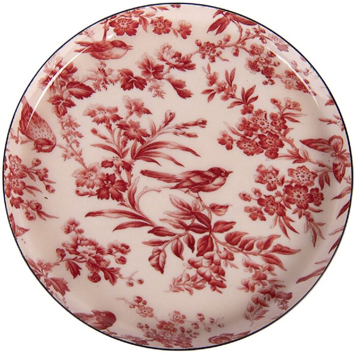 Sous-verre Clayre & Eef Ø 11 cm rose rouge