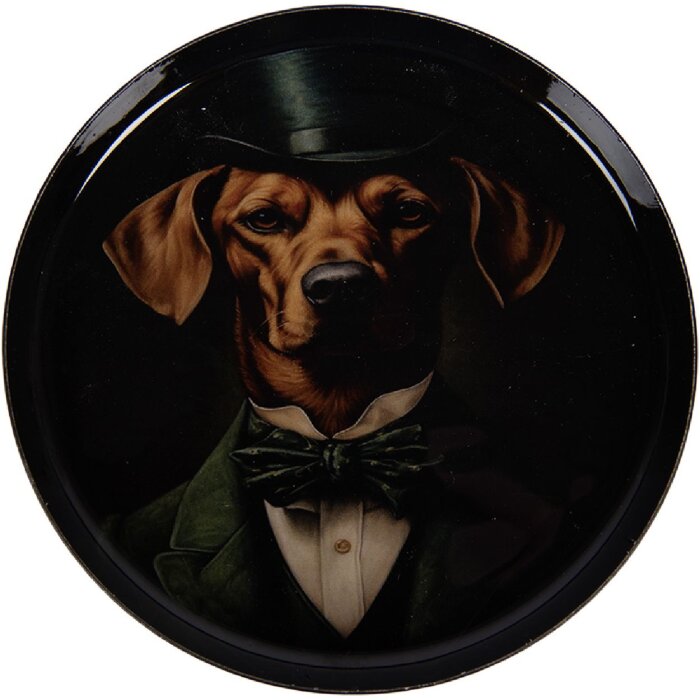 Sous-verres Clayre & Eef Ø 11 cm, noir-vert, acier inoxydable