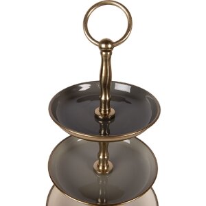 Étagère Clayre & Eef Ø 18x35 cm Beige-Gold 3 niveaux Fer