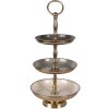 Étagère Clayre & Eef Ø 18x35 cm Beige-Gold 3 niveaux Fer