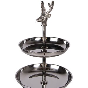 Clayre & Eef 6AL0079 Étagère en aluminium 3 niveaux Ø 26x48 cm argentée